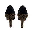 Load image into Gallery viewer, Bruno Magli Black Crystal Embellished Pleated Fabric Pumps