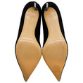 Load image into Gallery viewer, Casadei Black Suede Scalloped Edge Pumps with Silver Blade Heel