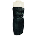 Load image into Gallery viewer, Chanel Green Iridescent Sequined Strapless Mini Cocktail Dress with CC Logo Plate