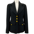 Load image into Gallery viewer, A.L.C. Black Ponte Knit Amelia Jacket with Gold Buttons