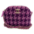 Load image into Gallery viewer, Chanel Purple Tweed Mini Crossbody Bag