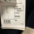 Load image into Gallery viewer, Chanel Navy / White 2016 Cashmere Knit Long Cardigan Sweater with Silver CC Logo Buttons