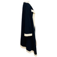 Load image into Gallery viewer, Chanel Navy / White 2016 Cashmere Knit Long Cardigan Sweater with Silver CC Logo Buttons