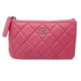 Load image into Gallery viewer, Chanel Pink Classic O Case Pouch Quilted Lambskin Mini Wallet