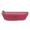 Load image into Gallery viewer, Chanel Pink Classic O Case Pouch Quilted Lambskin Mini Wallet