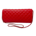 Load image into Gallery viewer, Chanel Red Classic Quilted Leather Chain Strap Flap Handbag