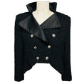Load image into Gallery viewer, Chanel Black Wool and Alpaca Tweed Jacket with CC Logo Snowflake Buttons