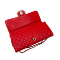 Load image into Gallery viewer, Chanel Red Classic Quilted Leather Chain Strap Flap Handbag