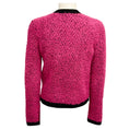 Load image into Gallery viewer, St. John Pink / Black Boucle Wool Knit Cardigan Sweater with Gold Buttons