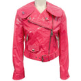 Load image into Gallery viewer, Moschino Couture Pink Patent Leather Moto Jacket with Inflatable Collar