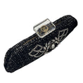 Load image into Gallery viewer, Chanel Black / White Crystal Embellished Tweed Evening Clutch Bag