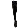 Load image into Gallery viewer, Chanel Black Interlocking CC Logo Cap Toe Over-the-Knee Thigh High Stretch Smooth Lambskin Leather Boots with CC Logo Grosgrain Bow Accent