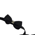 Load image into Gallery viewer, Chanel Black Interlocking CC Logo Cap Toe Over-the-Knee Thigh High Stretch Smooth Lambskin Leather Boots with CC Logo Grosgrain Bow Accent