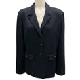 Load image into Gallery viewer, St. John Collection Navy Blue 2018 Button-Front Wool Knit Jacket