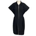 Load image into Gallery viewer, Christian Dior Black Zip Front Short Sleeved Stretch Knit Midi Dress