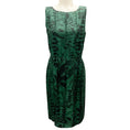 Load image into Gallery viewer, Etro Green / Black Leaf Print Sleeveless Silk Dress