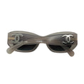 Load image into Gallery viewer, Chanel Milky Grey / Silver CC Logo Frosted Rectangular Acetate Sunglasses