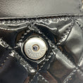 Load image into Gallery viewer, Chanel Black / Red 2020 Patent Quilted Belt In Love Double Mini Flap Waist Bag