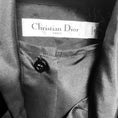 Load image into Gallery viewer, Christian Dior Black CD Logo Bee Embroidered Button Front Silk Blouse with Ruffle Collar