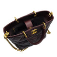 Load image into Gallery viewer, Chanel Burgundy 2023 CC Logo Quilted Lambskin Leather Shopper Tote Handbag with Brushed Gold Hardware
