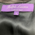 Load image into Gallery viewer, Ralph Lauren Collection Black Ruffled Detail Lambskin Leather Dress with Velvet Trim
