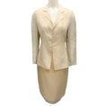 Load image into Gallery viewer, Angel Sanchez Cream Raw Silk Jacket and Skirt Suit Set