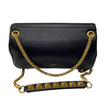 Load image into Gallery viewer, Valentino Black / Gold VLogo Leather Shoulder Bag with Rockstud Embellished Chain Strap