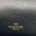 Load image into Gallery viewer, Valentino Black / Gold VLogo Leather Shoulder Bag with Rockstud Embellished Chain Strap