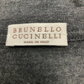 Load image into Gallery viewer, Brunello Cucinelli Charcoal Grey Short Sleeved Jersey Knit Wrap Waist Midi Dress with Monili