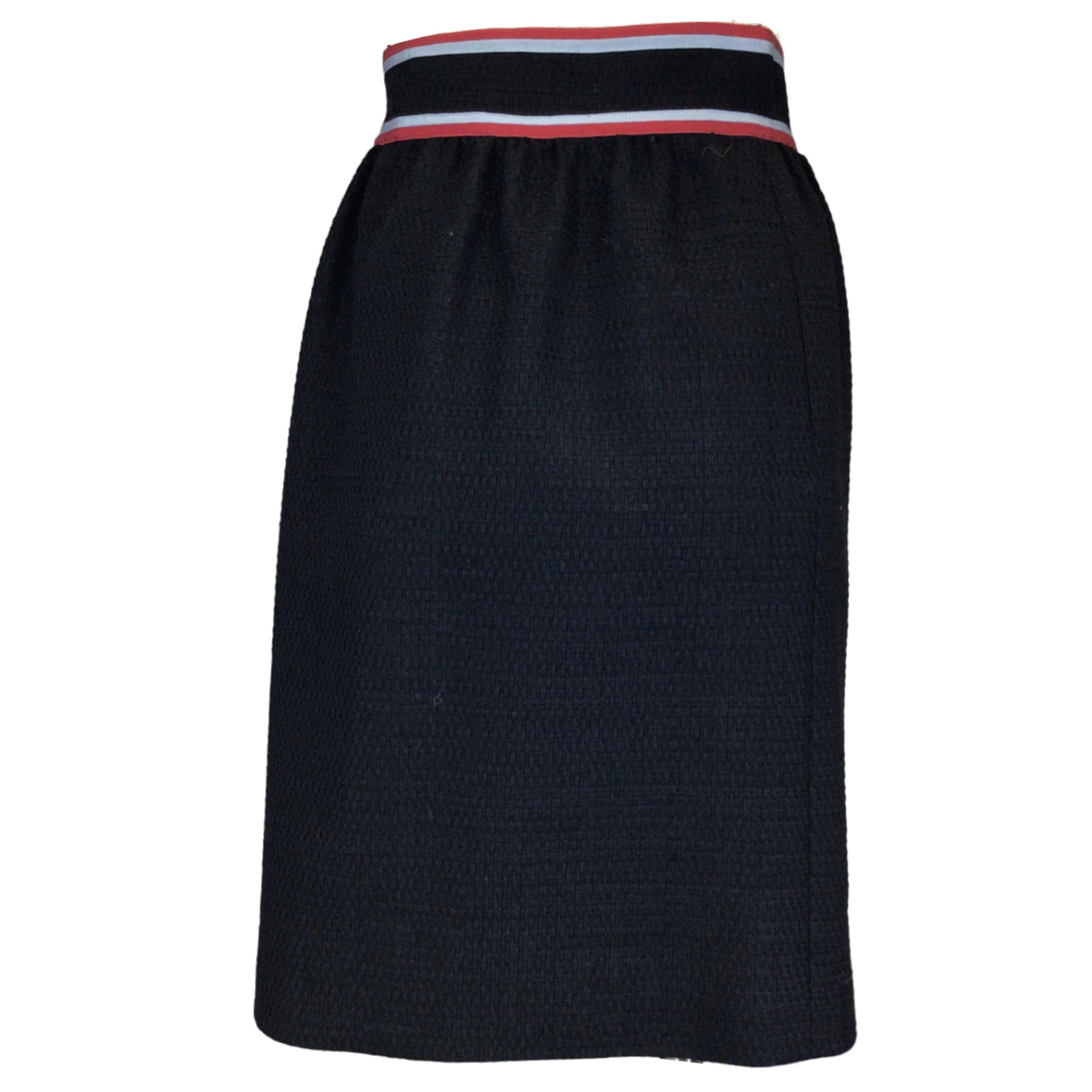 Gucci Black / Red / Blue 2019 Grosgrain Trimmed Tweed Skirt
