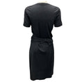 Load image into Gallery viewer, Brunello Cucinelli Charcoal Grey Short Sleeved Jersey Knit Wrap Waist Midi Dress with Monili