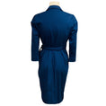 Load image into Gallery viewer, Lafayette 148 New York Navy Blue Cotton Stretch Wrap Dress