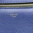 Load image into Gallery viewer, Celine Blue Drummed Leather Large Edge Bag