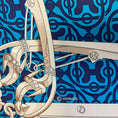 Load image into Gallery viewer, Hermes Blue Multi Mors et Gourmettes Print Square Silk Twill Scarf