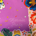 Load image into Gallery viewer, Hermes Rose Poudre / Cyclamen / Jaune Costume de Fete 90 Scarf