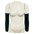 Load image into Gallery viewer, Chanel Green Mohair Knit Arm Warmers with Jewel Stone Embellishment