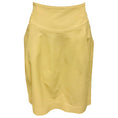 Load image into Gallery viewer, Oscar de la Renta Beige Silk Lined Genuine Leather Skirt with Gold Buckles