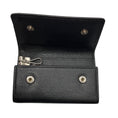 Load image into Gallery viewer, Chanel 2010 Black / Silver CC Logo Camellia Embossed Leather 6 Key Holder Wallet