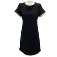 Load image into Gallery viewer, Max Mara Weekend Black / White Fringed Trim Short Sleeved Tweed Dress
