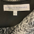 Load image into Gallery viewer, Carolina Herrera Black / Silver Metallic Short Sleeved Silk Jacquard Midi Cocktail Dress