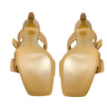 Load image into Gallery viewer, Gia Borghini Nude Embossed Double Velcro Strap Leather Sandals