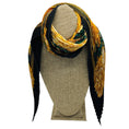 Load image into Gallery viewer, Hermes Black Multi Azulejos Print Plisse Pleated Silk Twill Scarf