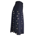 Load image into Gallery viewer, Duncan Black / Silver Grommet Detail Pleated Wool Midi Skirt
