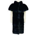 Load image into Gallery viewer, Giuliana Teso Midnight / Dark Navy Blue Cap Sleeved Mink Fur Coat