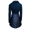 Load image into Gallery viewer, Louis Vuitton Navy Blue Wool Knit and Nylon Zip Front Flared Dress
