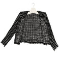 Load image into Gallery viewer, Iro Black / White Tetys Tweed Jacket with Frayed Trim