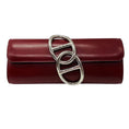 Load image into Gallery viewer, Hermes Red Leather Box Egee Clutch with Silver Chaine d'Ancre Closure