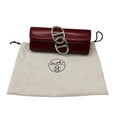 Load image into Gallery viewer, Hermes Red Leather Box Egee Clutch with Silver Chaine d'Ancre Closure