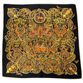 Load image into Gallery viewer, Hermes Black Multi La Charmante aux Animaux Print Square Silk Twill Scarf