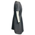 Load image into Gallery viewer, Dorothee Schumacher Grey Short Sleeved Flared Wool Dress with Cut Out Detail